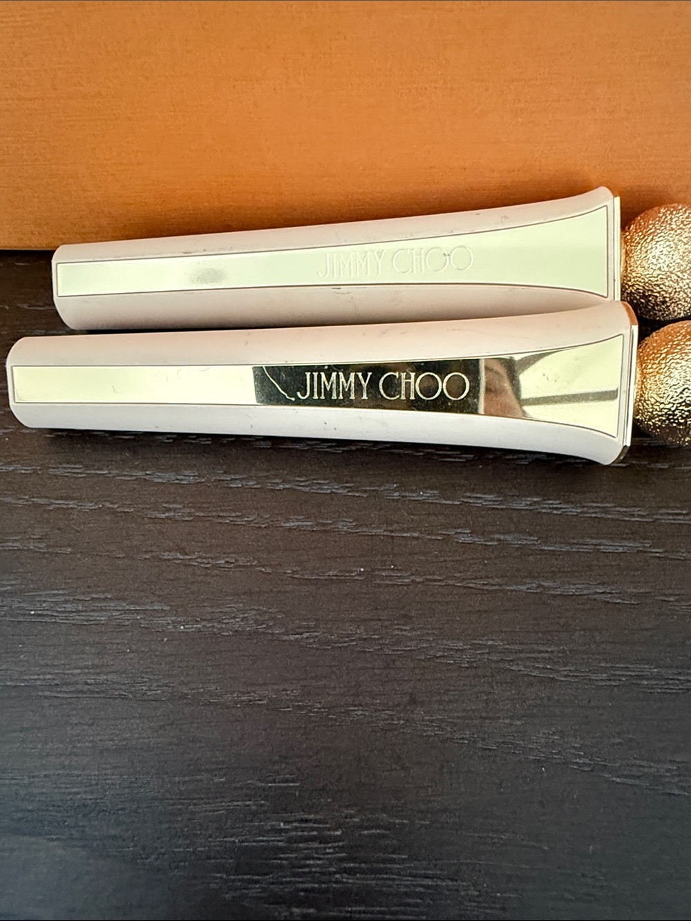 Jimmy Choo White and Gold Lipstick Tube Duo (2) pieces